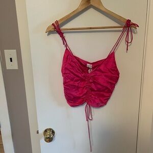 Wilfred Fuchsia Ruched Tie-Strap Top